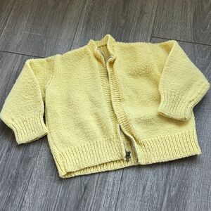 Vintage Yellow Kids Cardigan
